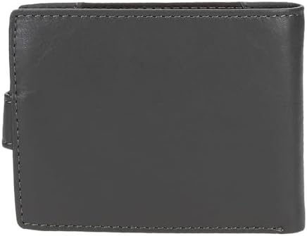 Indiana Cartera Horizontal con Cierre de Clic Gris 11x8,5x1 cms Piel by Joumma Bags