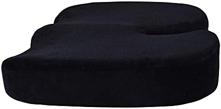 Rolling Panda โ luxury orthopedic 100% Pure Memory Foam Seat Cushion(Seat pillow), Specially Design For Back Pain and Sciatica Relief โ perfect for office chair,car and wheelchair (Black)