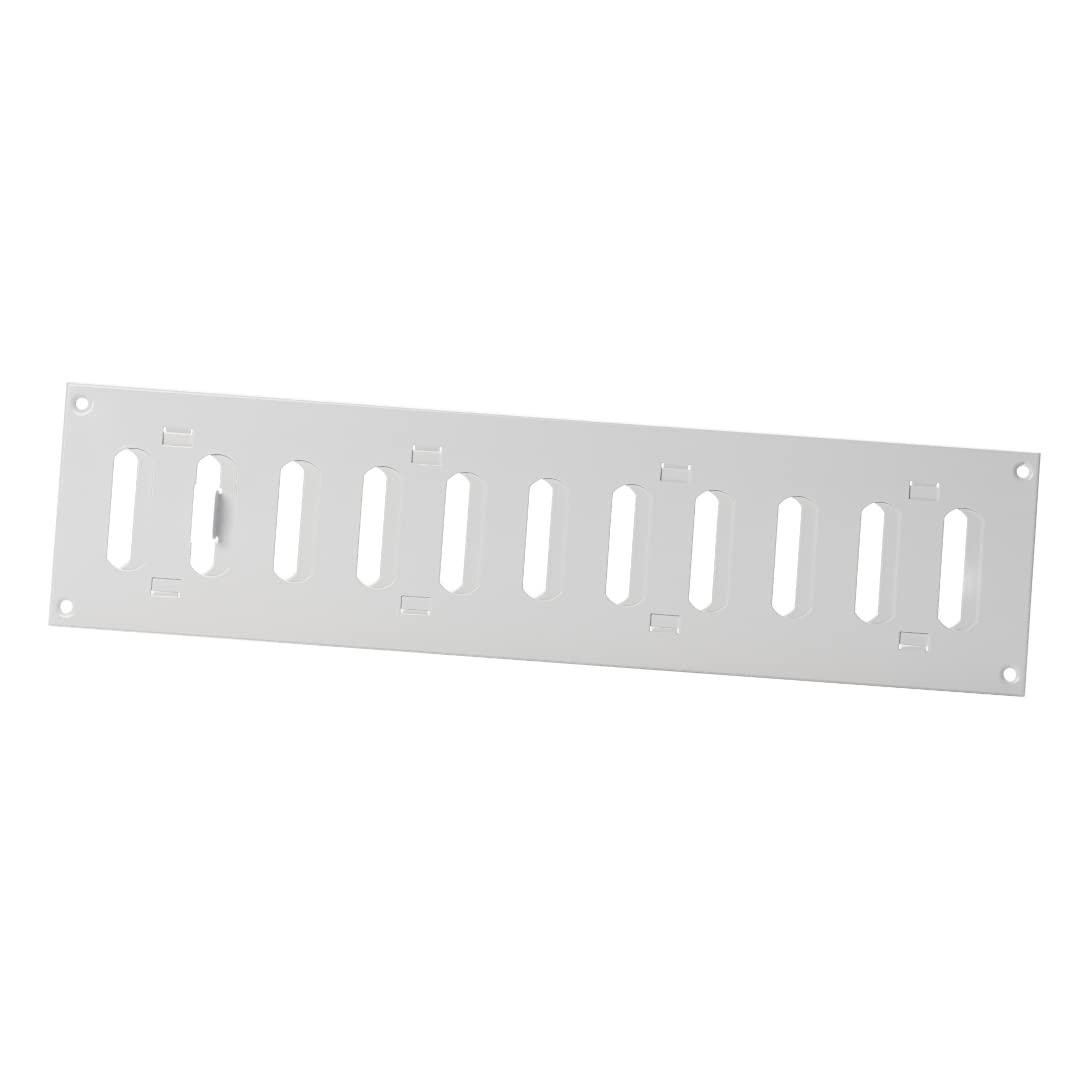 400x100mm / 16x4 inch White Adjustable Sliding Hit & Miss Air Vent Cover Metal Ventilation Grille