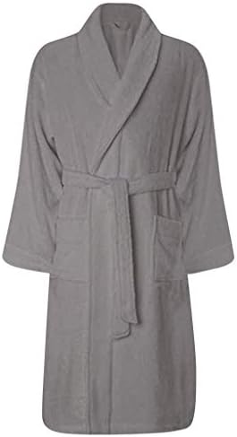 YCQUE Men's Solid Color Winter Lengthened Plush Shawl Bathrobe Home Clothes Long Sleeved Robe Coat