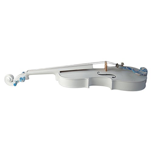 Kinglos 4/4 White Ebony Fitted Solid Wood Violin Kit with Case, Shoulder Rest, Bow, Rosin, Extra Bridge and Strings Full Size (JY005) - Thumbnail 5