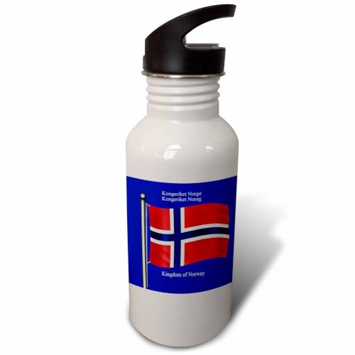 3dRose The Flag of Norway on a Blue Background with The Kingdom of Norway in En…
