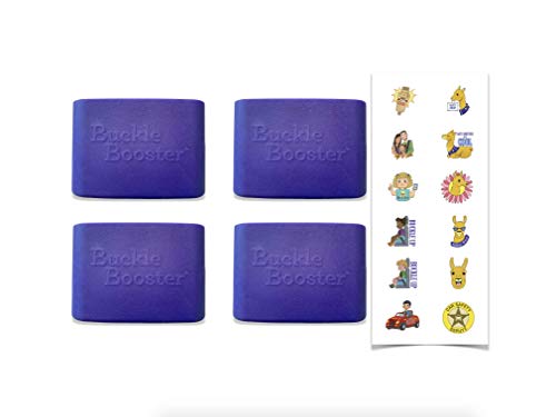 BPA-FREE Buckle Booster - Seat Belt Receptacle Stabilizer Raises Your Buckle For Easy Reach - No More Fishing/Bruised Hands - Stand Buckle Upright, Fasten Seatbelt Easily (4Pack)