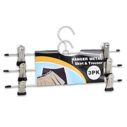 2 Pk, 12 Inch Metal Skirt & Trouser Hanger Set- 3 Pk Each (Total of 6)