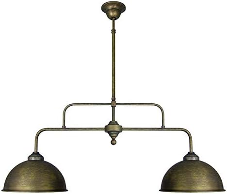 lampara de techo doble de laton brunido