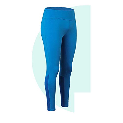 FKSESG Leggings Women's Fitness Yoga Pants Reflective Strip Night Running Fast-Drying Pants Blue - Thumbnail 5