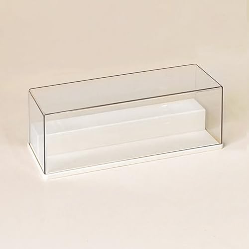 Clear Acrylic Display Case Stand with Solid Base, 2 Tier Dustproof Display Cabinet for Memorabilia Figurines Collectibles (7.9×2.8×2.8 Inches)
