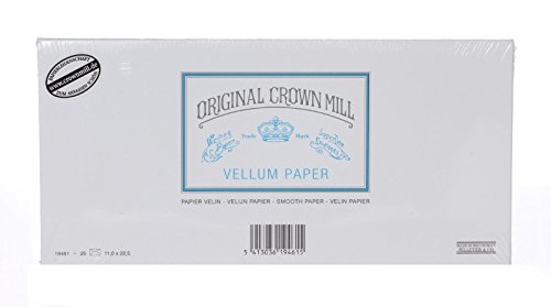Original Crown Mill Classic Line DL Vellum Smooth Envelope - White (Pack of 25)
