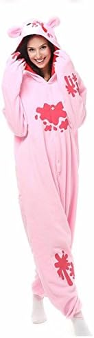 HYY@ Kigurumi Pajamas Cosplay / Bear / Raccoon Leotard/Onesie Halloween Animal Sleepwear Pink Patchwork Polar Fleece Kigurumi Unisex , xl