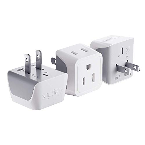 Japan, Philippines Travel Adapter Plug bu Ceptics USA 3 Pin Polarized