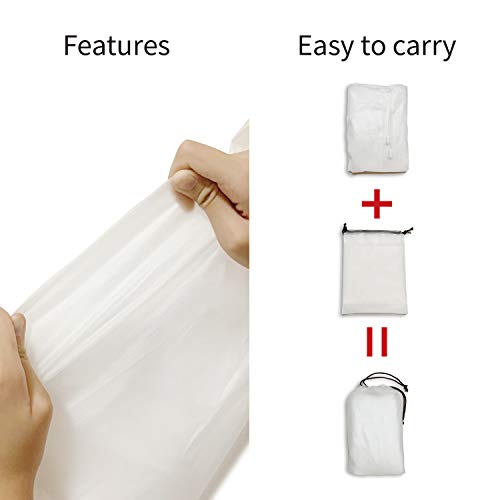 Craftersmark Rain Poncho for Adult Waterproof Rain Ponchos with Drawstring Hood Raincoat for Men Women, 2 Pack EVA Reusable Jacket for Disney Hiking Travel Concerts, Size 58" by 27.5" - Thumbnail 3