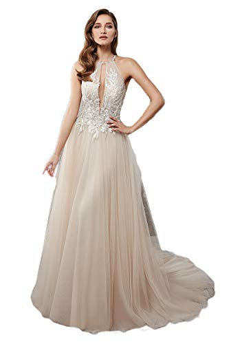 halter wedding dress