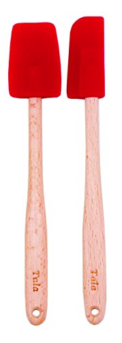 Tala Silicone Headed Mini Spatulas/ Wooden Handles, Set Of 2