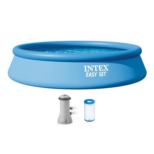 Intex 28141EH Easy Set Aufblasbares Schwimmbecken Set 4,0 m x 83,8 cm - Inklusive 530 GPH Kartuschenfilterpumpe - Pannensicheres Material - 1926 Gallonen Kapazi
