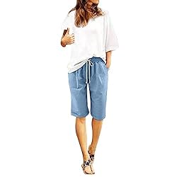 Bermuda Shorts for Women Casual Summer Elastic