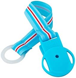 CLICK PACIFIER BLUE TURQOUISE WITH RED WHITE STRIPES
