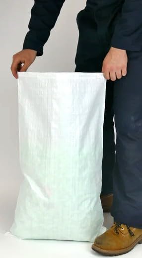 Woven Polypropylene Rubble Sacks Bags - Builder Heavy Duty - 80cm x 50cm, 25kg, Extra Strong for Garden, DIY, and Construction Waste - Large PP Reusable (20 Sacks)