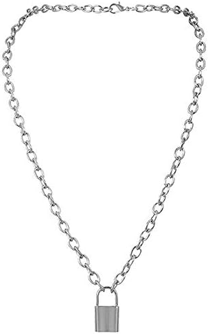 Simple Lock Pendant Padlock Charm Necklace Chain Women Jewelry Gift