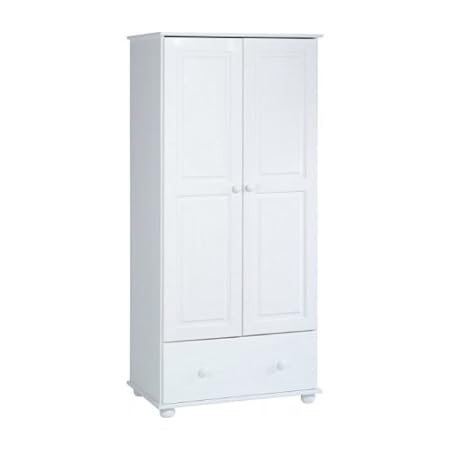 Rainbow 2 Door 1 Drawer Wardrobe Childrens Wardrobe White Kids
