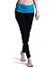 HDE Women's Maternity Yoga Pants Pregnancy Stretch Fold Over Lounge Leggings (Black with Blue, Medium)