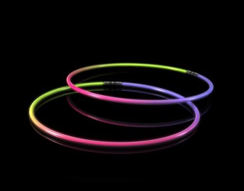 22 inch Long Lasting Premium Tri-Color Glow Stick Necklaces with Rainbow Effect, 100 Pieces