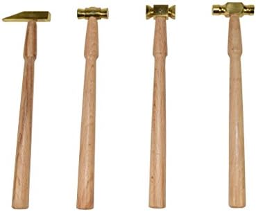 Assorted Jewelers Brass Hammers with 1 oz Weighted Heads | 1/2" &amp; 7/16" Diameter Faces