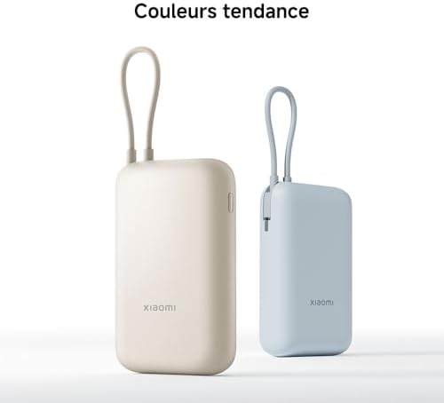 Power Bank 10000mAh, Batterie Externe de Poche Rapide 22,5 W Max, Compatible avec Plusieurs appareils, Charge Rapide bidirectionnelle de Type C, Sortie à Trois Ports, pour iPhone,Samsung, Tan