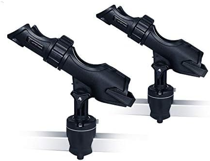 Photo 1 of Hitorhike Fishing Rod Holder Universal Fit Kit with Mount Allows for 360-degree Adjustment Kayak Fishing Boat Powerlock Rod Holder (Fishing Rod Holder x2+Round&Square Rail Mount x2)