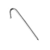 Steel Hook Stakes for Tents, Tarps, Gardens, and Commercial Inflatable Bouncers (12-Inch Length, 1/2-Inch Diameter, 8-Pack)