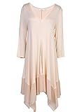 Women Asymmetrical Apricot Loose Long Sleeve Shirt Dress