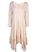 Women Asymmetrical Apricot Loose Long Sleeve Shirt Dress