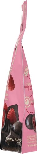 TRU FRU NATURE’S RASPBERRIES HYPER-DRIED FRESH IN DARK CHOCOLATE, 4.2 OUNCE BAG