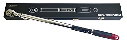 ACDelco Tools 1/2" (Inch) Angle Digital Torque Wrench, Measures 12.5 - 250.7 ft-lbs. Range of Torque, 26-1/4" Length, LCD Display, Audible Notification Buzzer, Vibration & LED Light Flashing,ARM303-4A