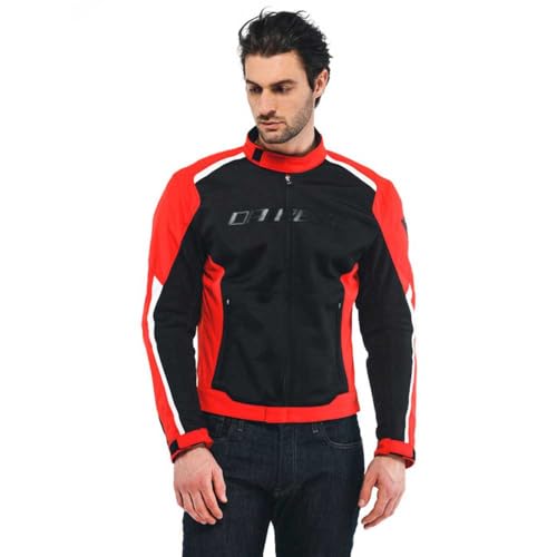 Dainese Hydraflux 2 Air D-Dry Jacket, Waterproof Motorcycle Jacket, Men, Black/Lava-Red, 44