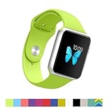 WantsMall Soft Silicone Sport Style Replacement iWatch Strap for Apple Watch Models - 42mm - Green