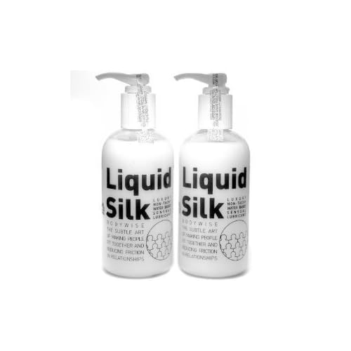 Doesn't get sticky - Bodywise LIQUID SILK 250 ml Pump Bottle Liquid Silk Lube Personal Lubricant 2 PACK image
