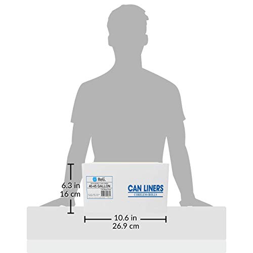 image for Reli. Premium 40-45 Gallon Trash Bags Heavy Duty, Black (150 Count) Bl