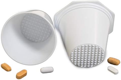 Pill Crusher, Grinder - for Larger Pills, Vitamins or Multiple Tablets - Great for Both Humans and Pets | Easy to use and Clean | Quickly Add Liquids for Drinking - by MegaPill White