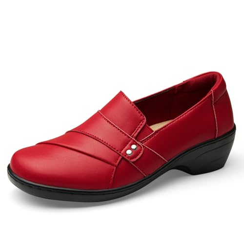 KORDAL Red Leather Loafers Slip-Ons