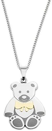 Womens Jewelry Stainless Steel Teddybear Pendant Necklace, I love you beary much