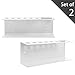 Set of 2 Wall Mountable Metal Dry Erase Whiteboard Marker & Eraser Holder Tray, White