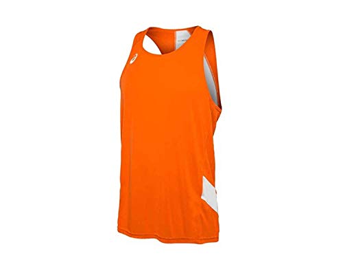 ASICS Team Sweep Singlet, Orange/White, Medium