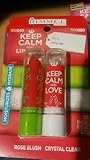 Rimmel Keep Calm and Play Rose Blush & Keep Calm and Love Crystal Clear Lip Balm Set (2)