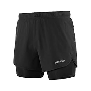 BERGRISAR Mannen Actieve Workout Running Shorts 2 in 1 008