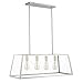 Light Society Morley 4-Light Kitchen Island Pendant, Satin Nickel Shade with Clear Glass Panels, Modern Industrial Chandelier (LS-C104-SN)