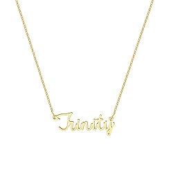 Awegift Name Necklace Big Initial Gold Plated Best