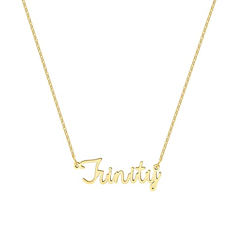 Awegift Name Necklace Big Initial Gold Plated Best