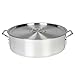 Thunder Group ALSKBP005 Brazier Pot, 24 quart capacity, with cover, 6 mm thick, extra heavy, flat bottom, aluminum, mirror-finish, NSF