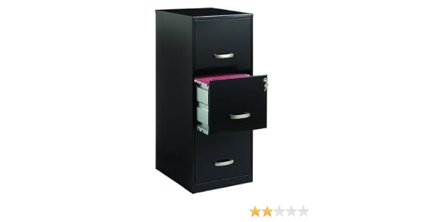 18d Letter Black 17438 Office Designs 3 Drawer Vertical File Cabinet