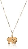 Rose Gold Plated Sterling Silver Elephant Pendant Necklace, 18